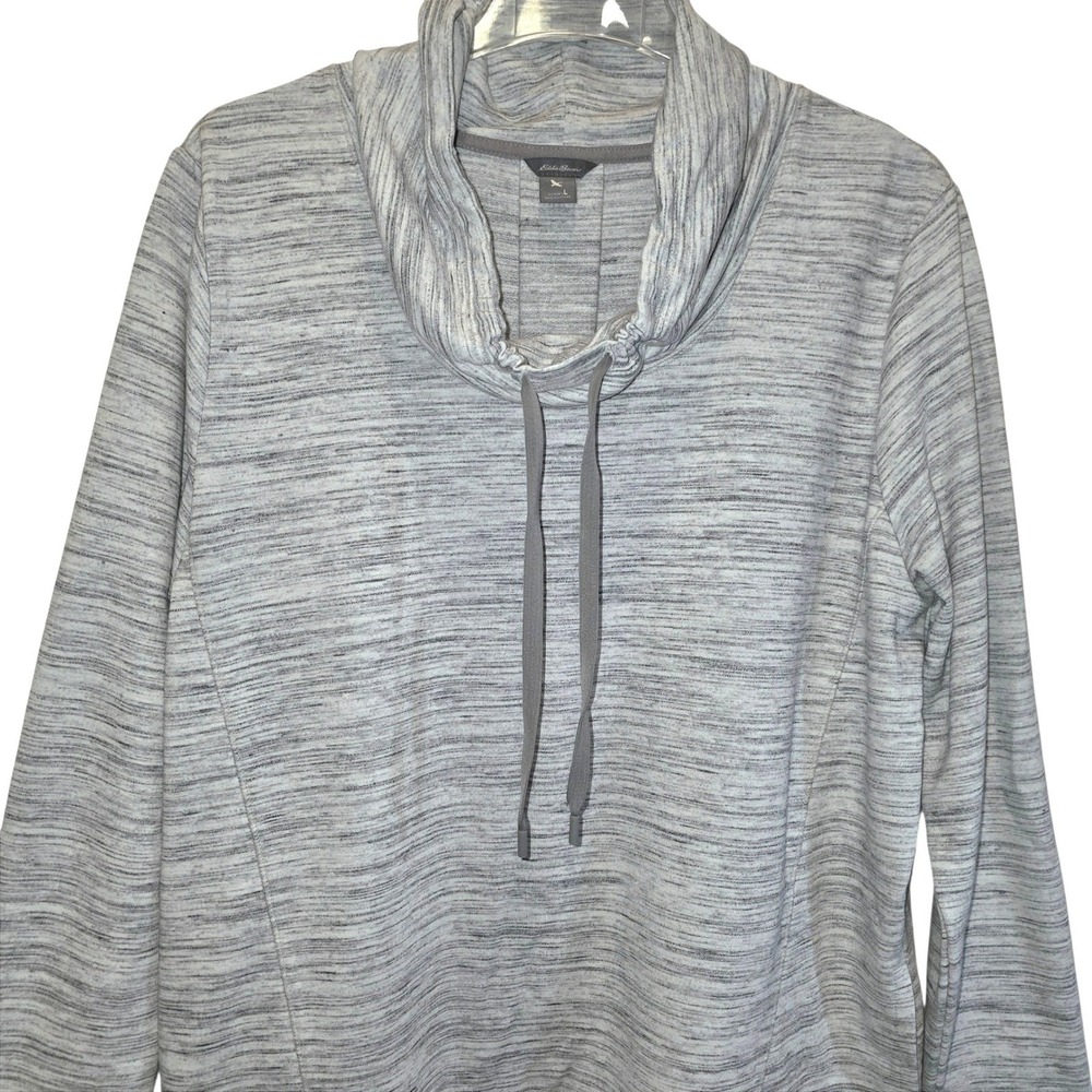 Eddie Bauer Tunic Top Pullover Cowl Neck Large Cream Heather - Picture 3 of 10